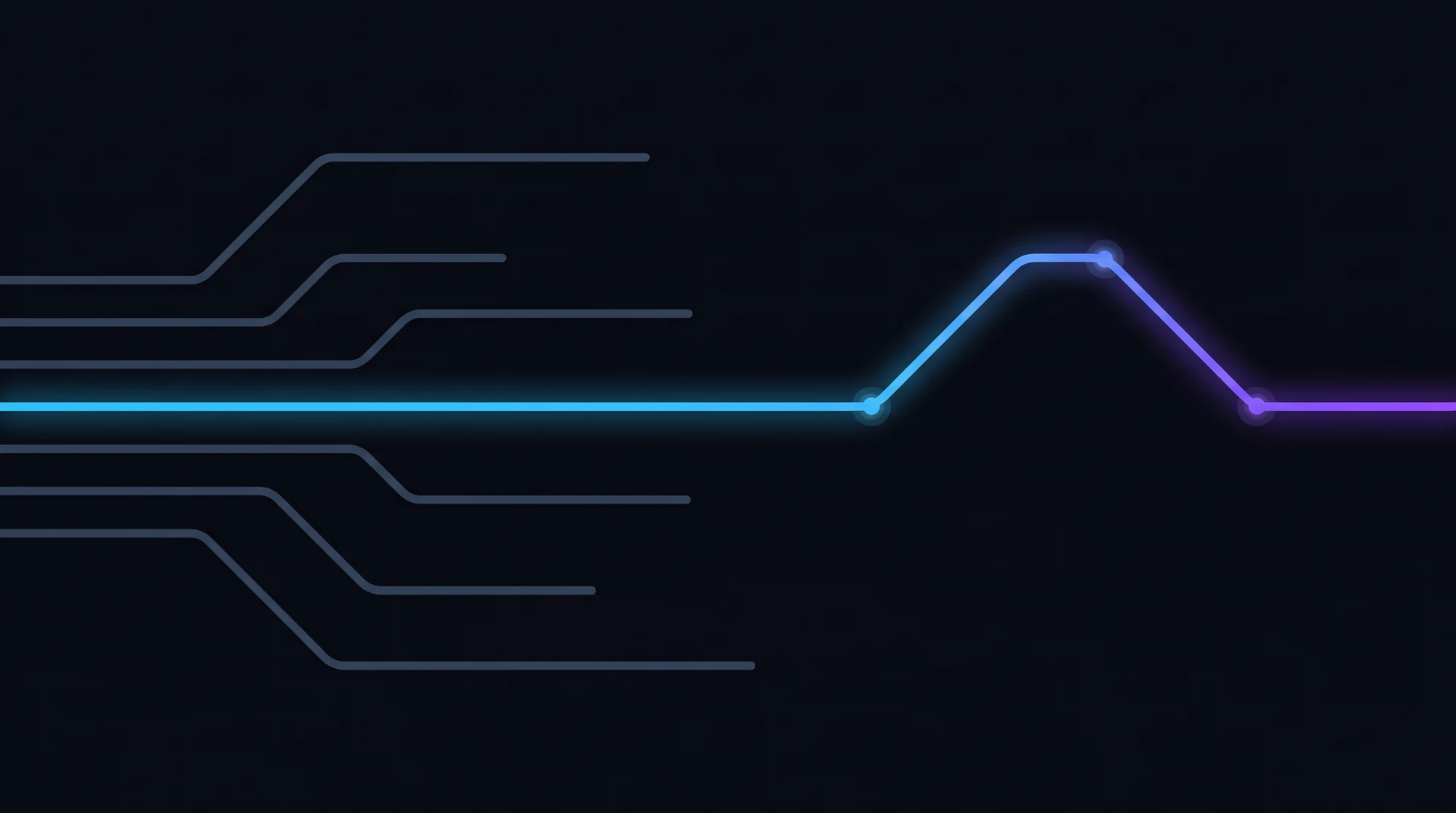 A route map: several paths break off midway, one runs across the whole frame from edge to edge.